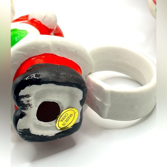 Vintage Santa porcelain napkin rings, set of 7 - Picture 6 of 6